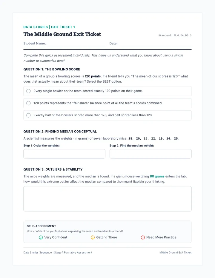 Middle Ground Exit Ticket