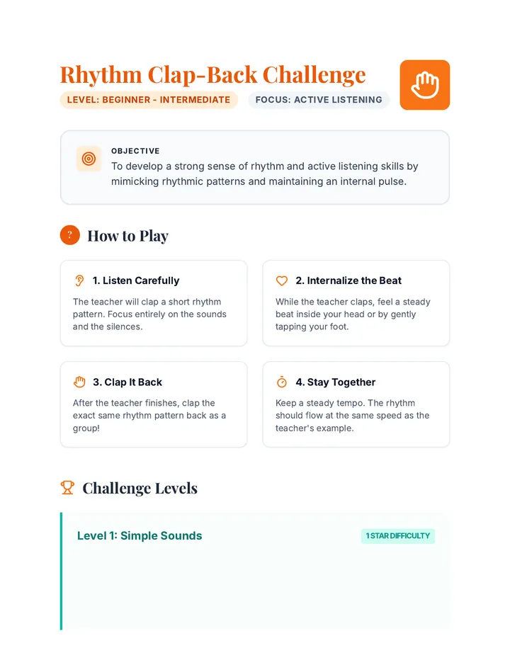 Rhythm Clap-Back Challenge Activity