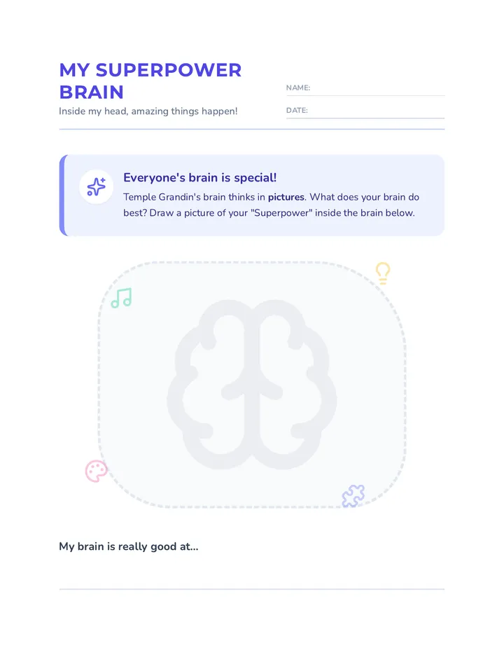 Superpower Brain Worksheet