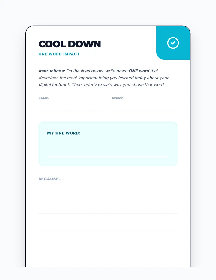 Digital Footprint Cool Down