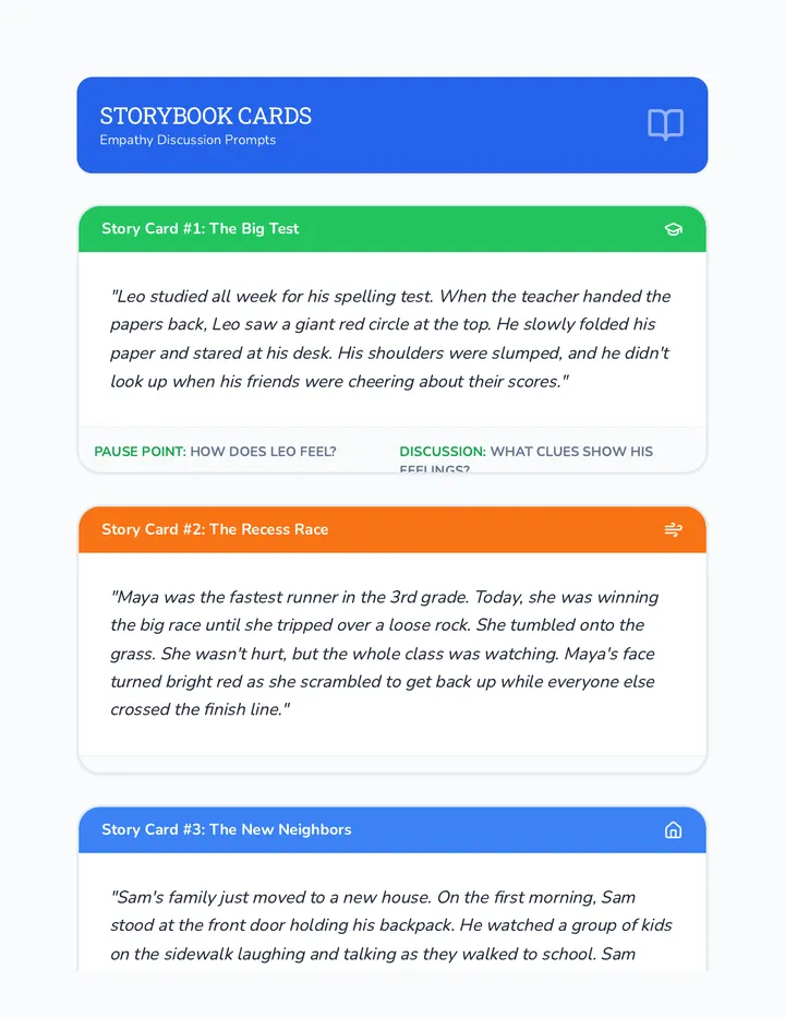 Empathy Storybook Cards Handout