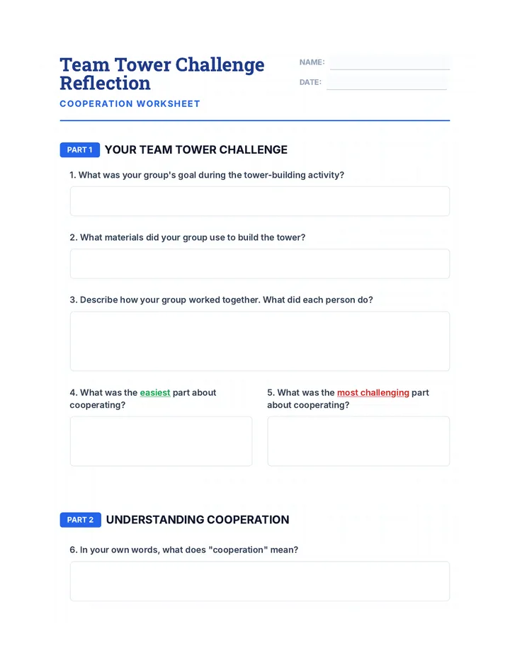 Cooperation Worksheet