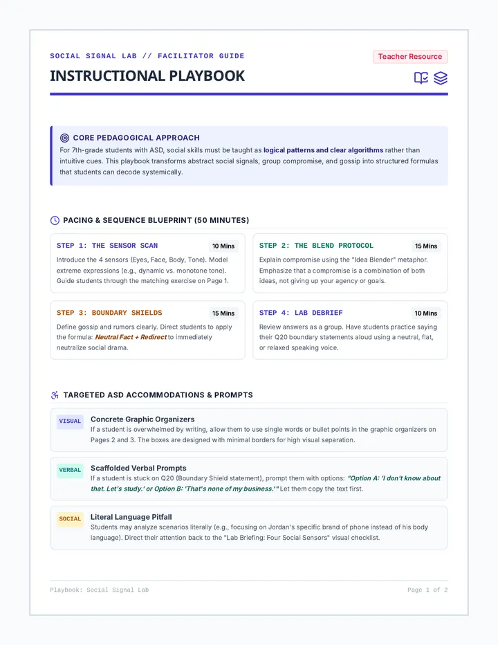 Social Decoder Teacher Guide page 1