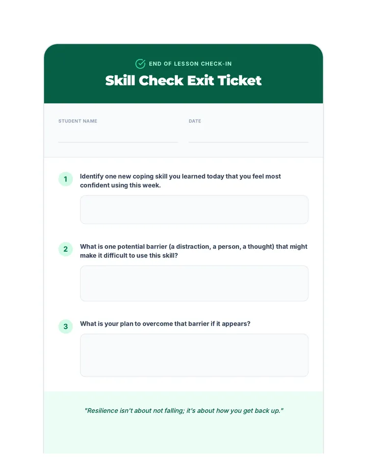 Skill Check Exit Ticket
