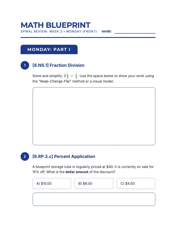 Math Blueprint Week 2 Booklet (Improved)