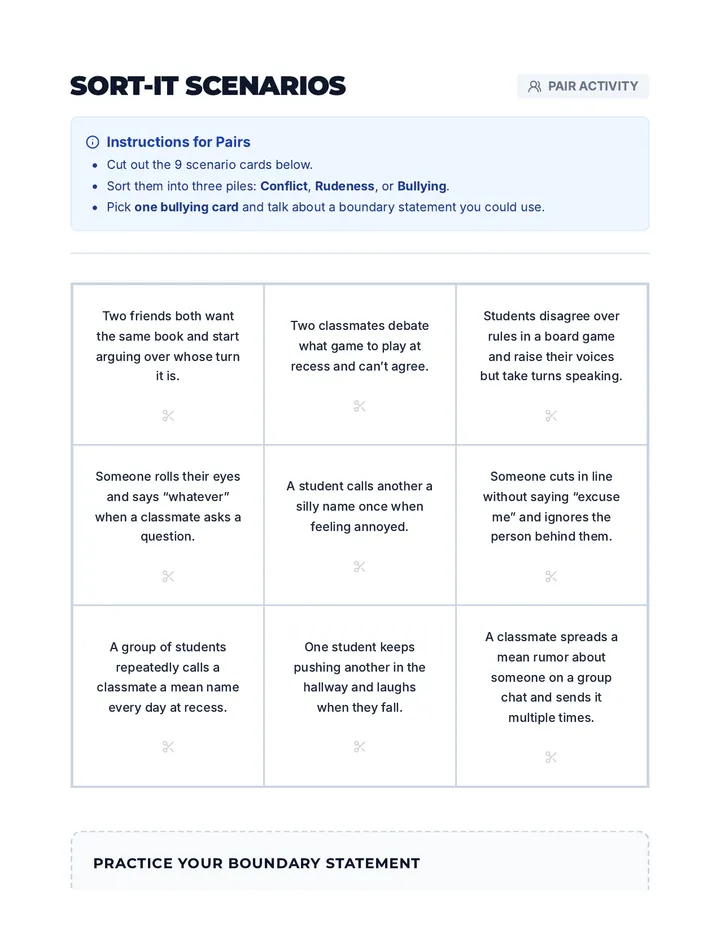 Sort-It Scenarios Activity