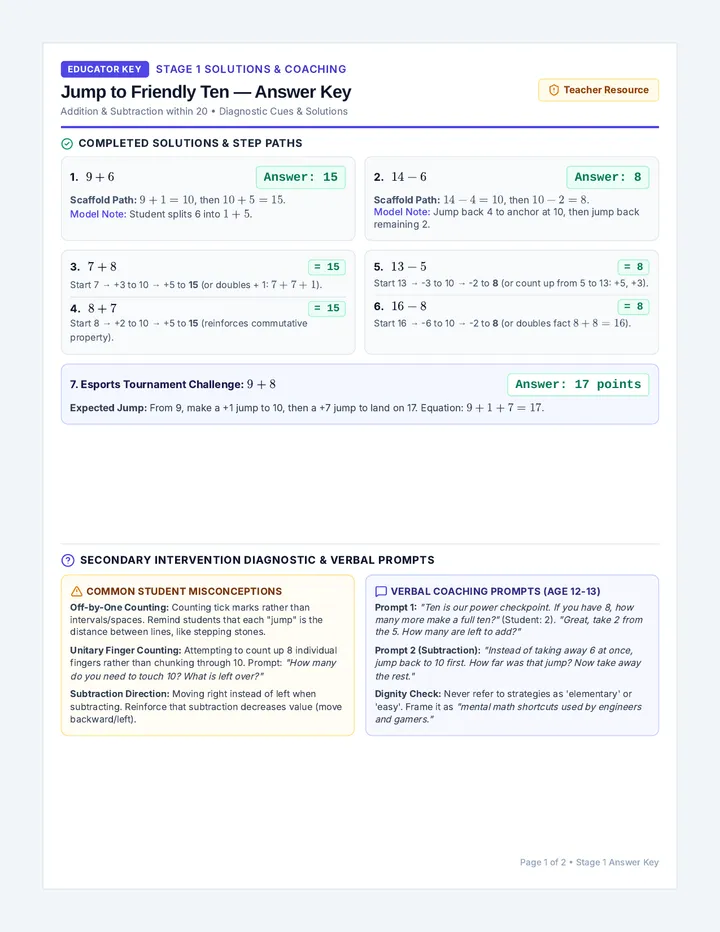 Operations Jumpstart Answer Key