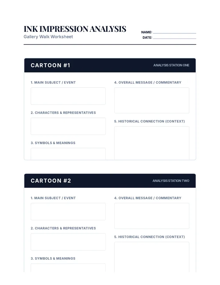 Cartoon Analysis Sheet