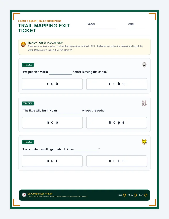 Trail Mapping Exit Ticket