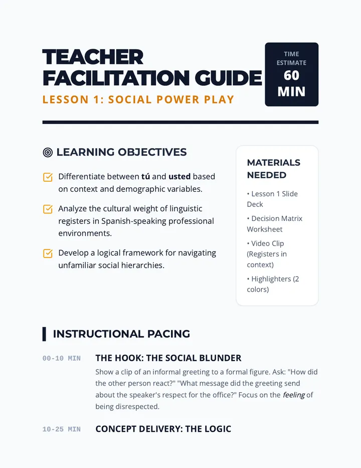 Social Power Play Teacher Guide