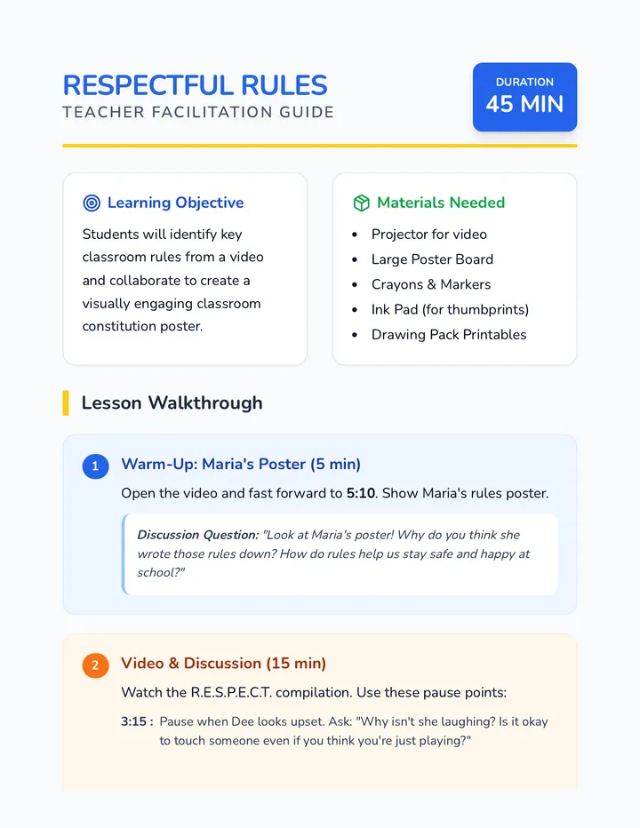 Respectful Rules Teacher Guide