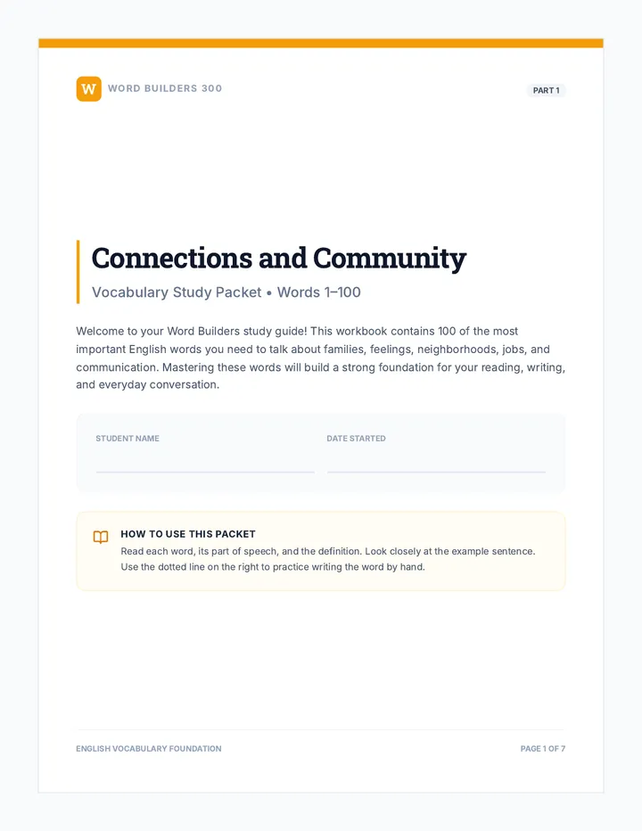 Connections Study Packet