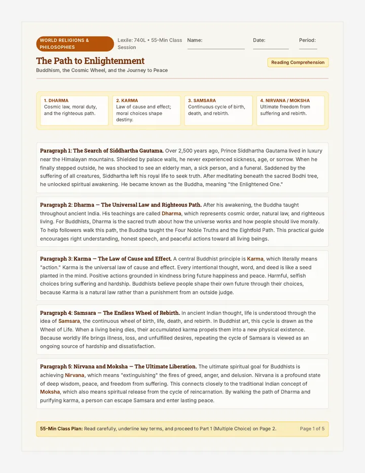 Pathways of Buddhism Student Packet