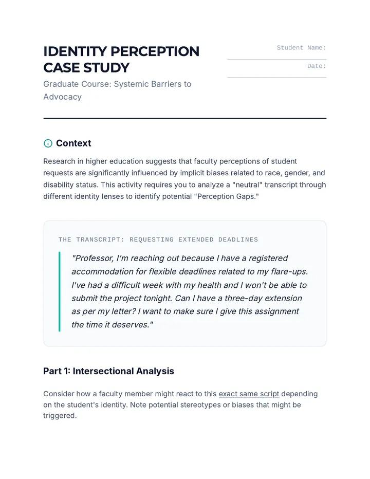 Identity Perception Case Study