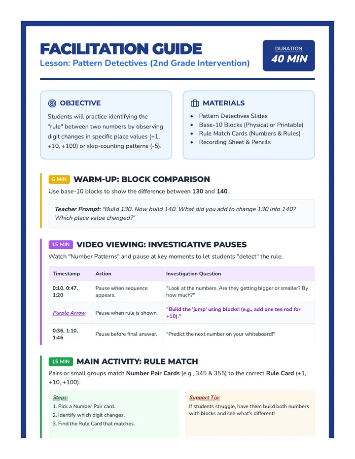 Pattern Detectives Facilitation Guide