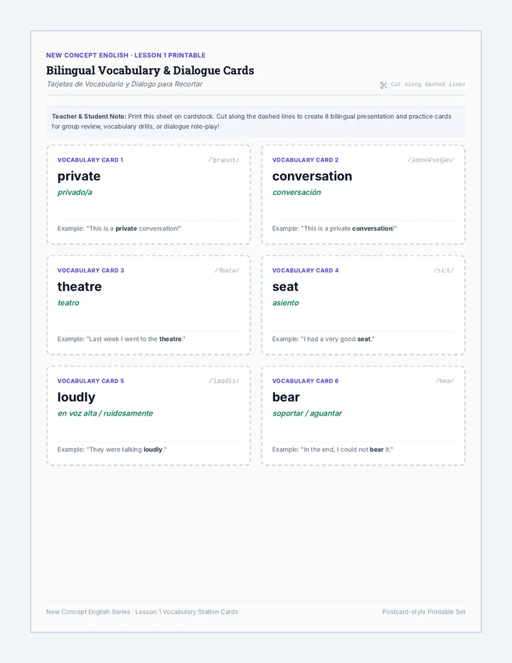 Private Conversation Presentation Cards
