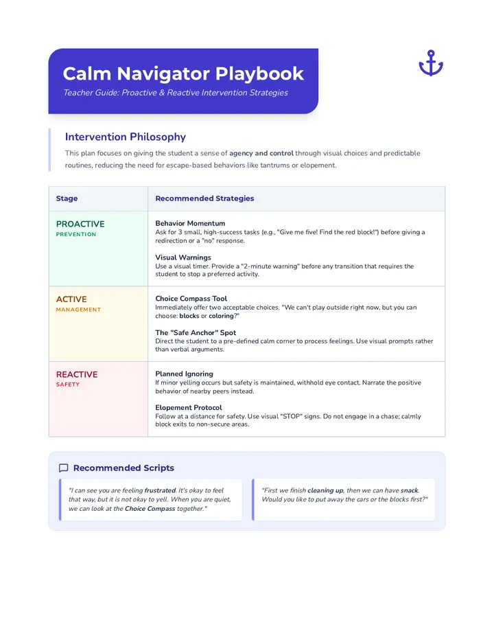 Calm Navigator Playbook