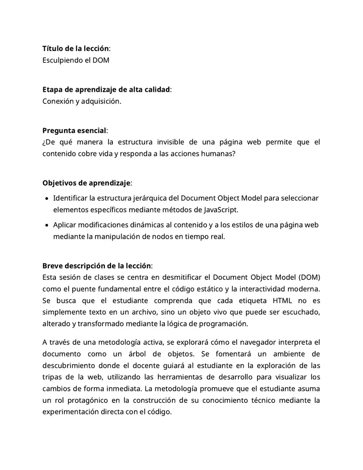 Guía Maestra DOM JavaScript Plan Lección v2 Final