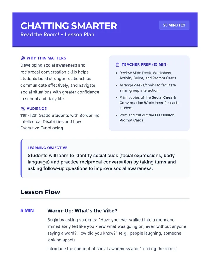 Chatting Smarter Lesson Plan