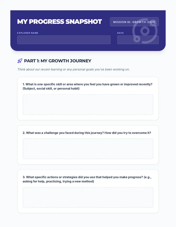 Progress Snapshot Worksheet