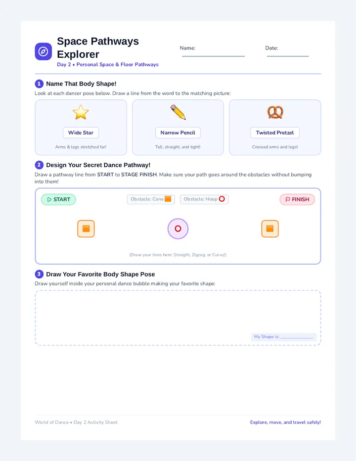 Space Pathways Activity Sheet