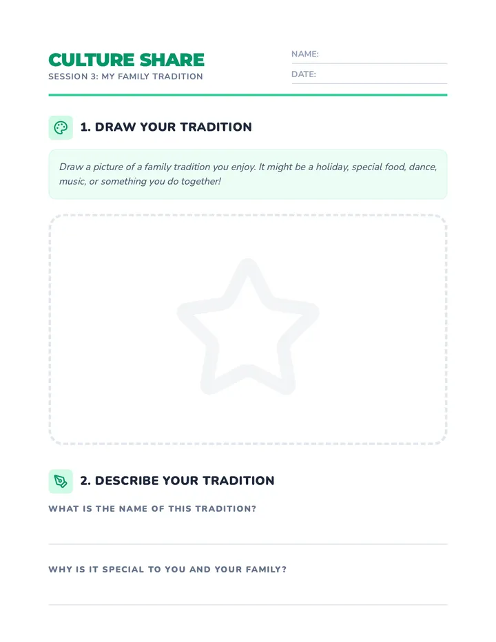 Culture Share Worksheet