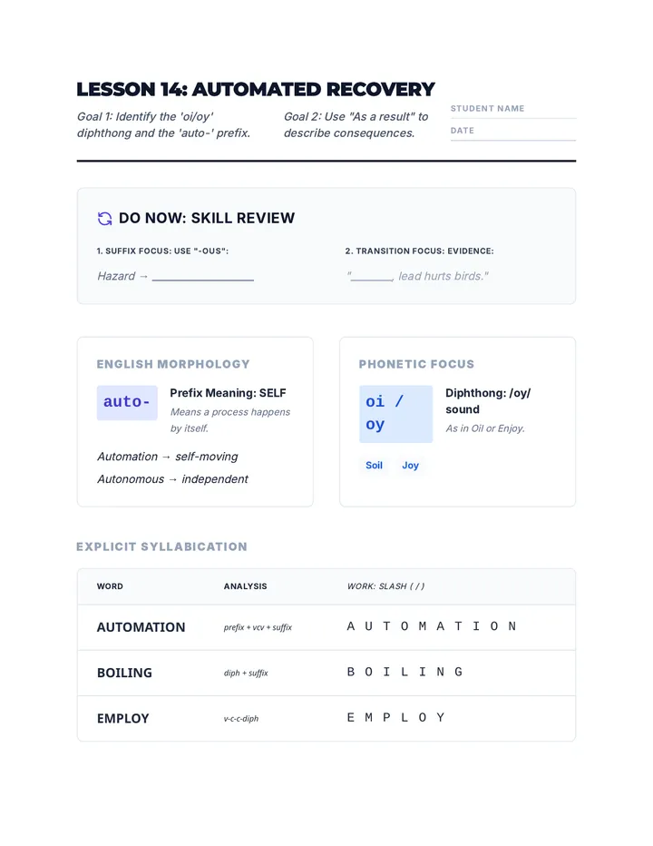 Automatic Restoration Handout 14