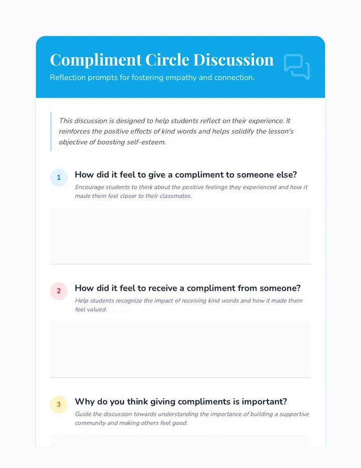 Compliment Circle Discussion Guide