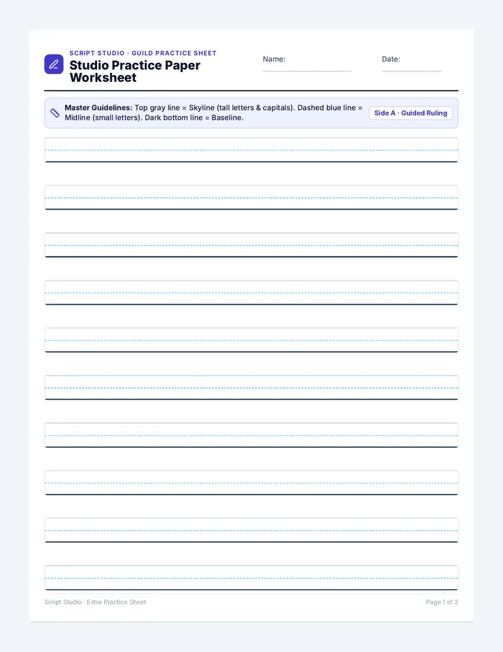Studio Practice Paper Worksheet