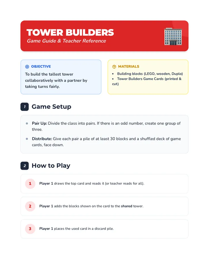 Tower Builders Game Guide