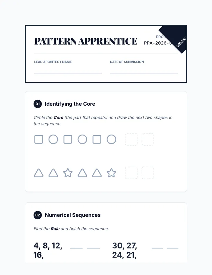 Pattern Apprentice Worksheet