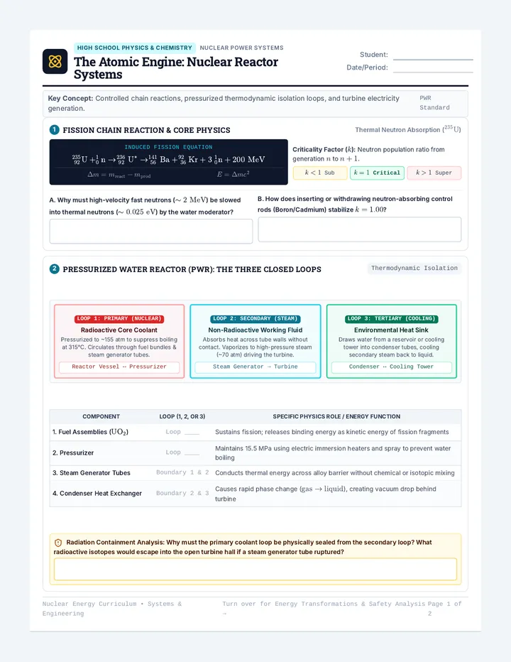 Atomic Engine Worksheet