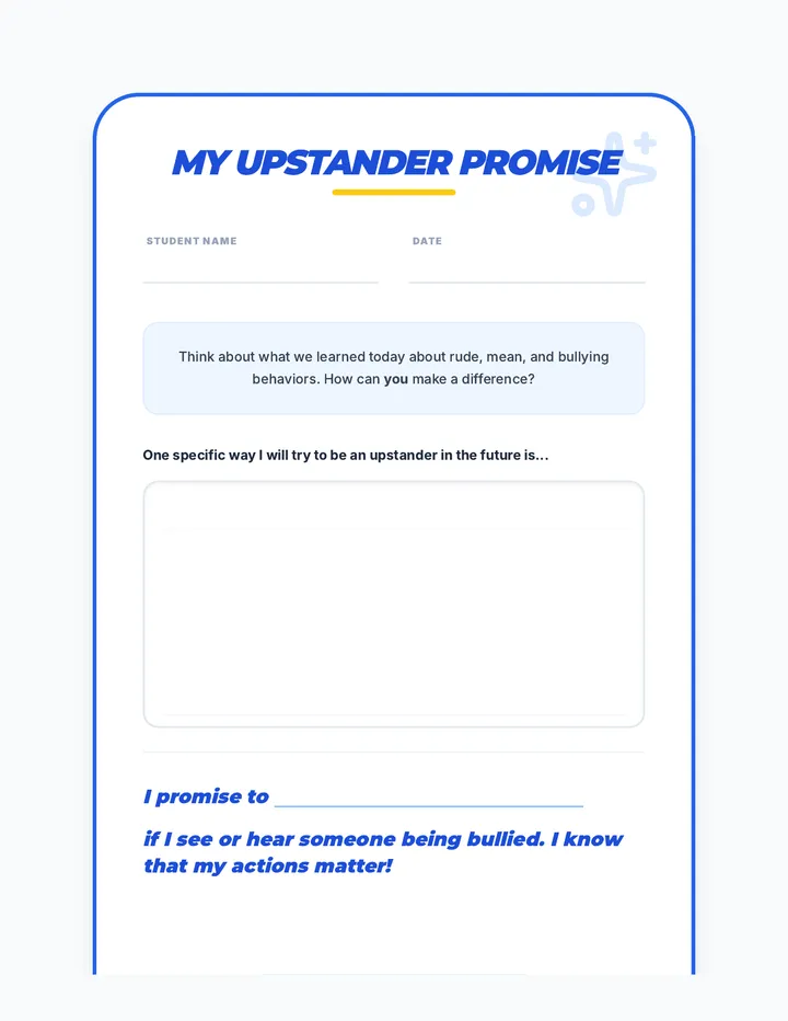 Upstander Promise Cool Down