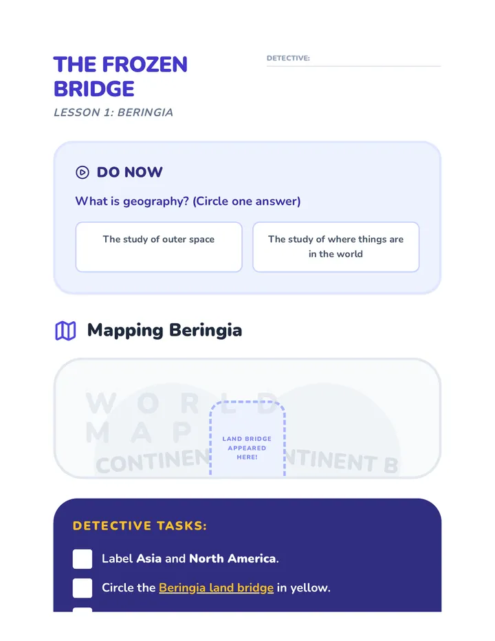 Frozen Bridge Worksheet