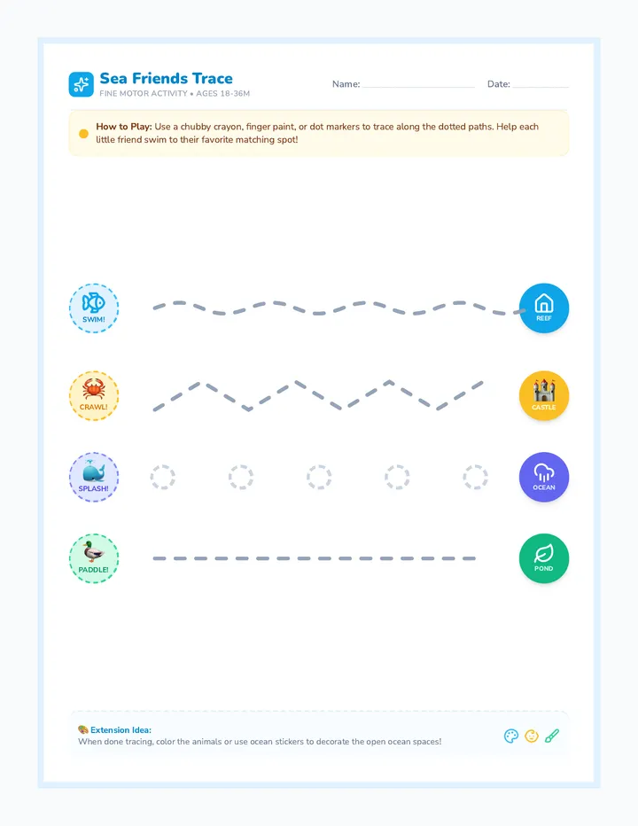 Ocean Waves Fine Motor Sheet