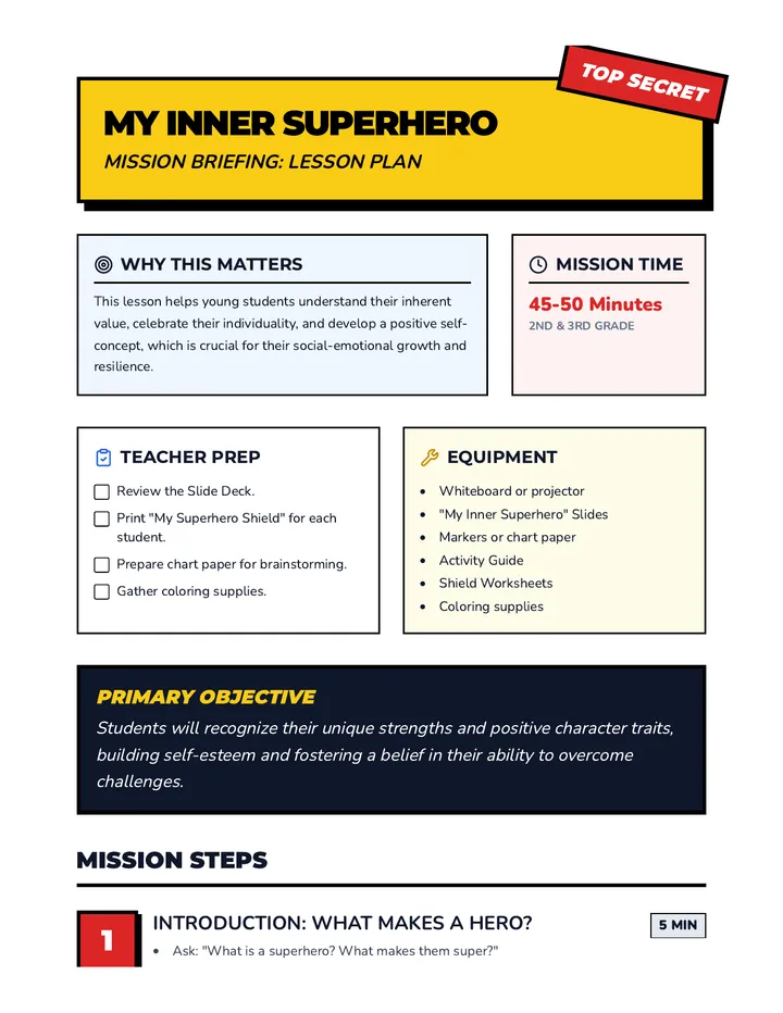 Superhero Mission Plan