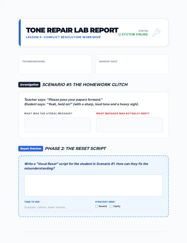 Tone Repair Lab Report