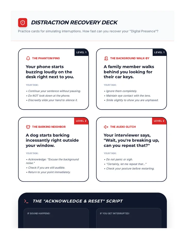 Distraction Defense Scenarios