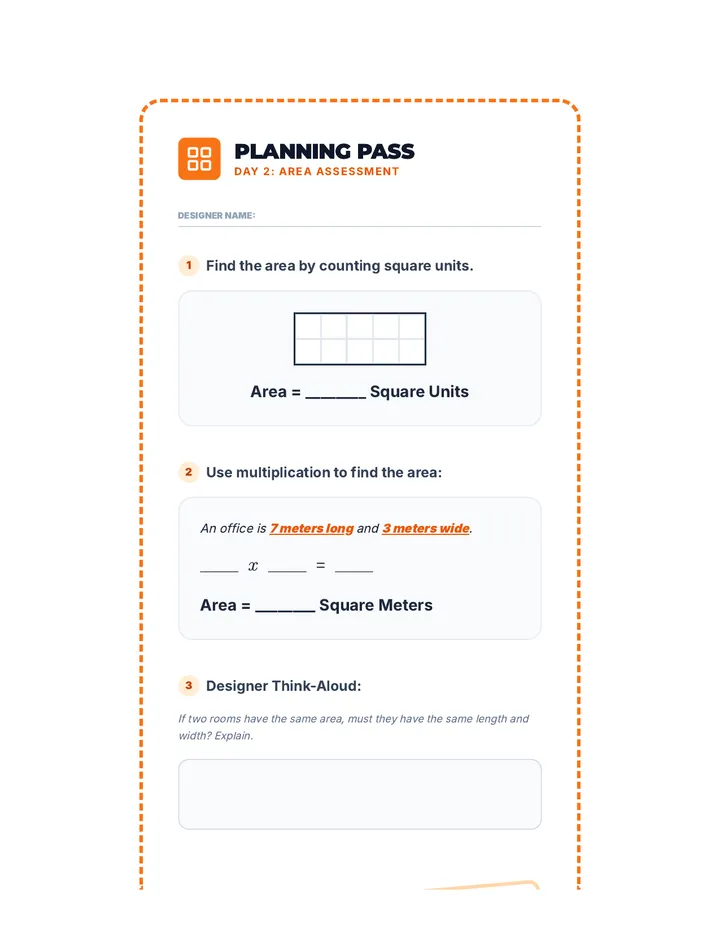 Area Assessment Exit Ticket