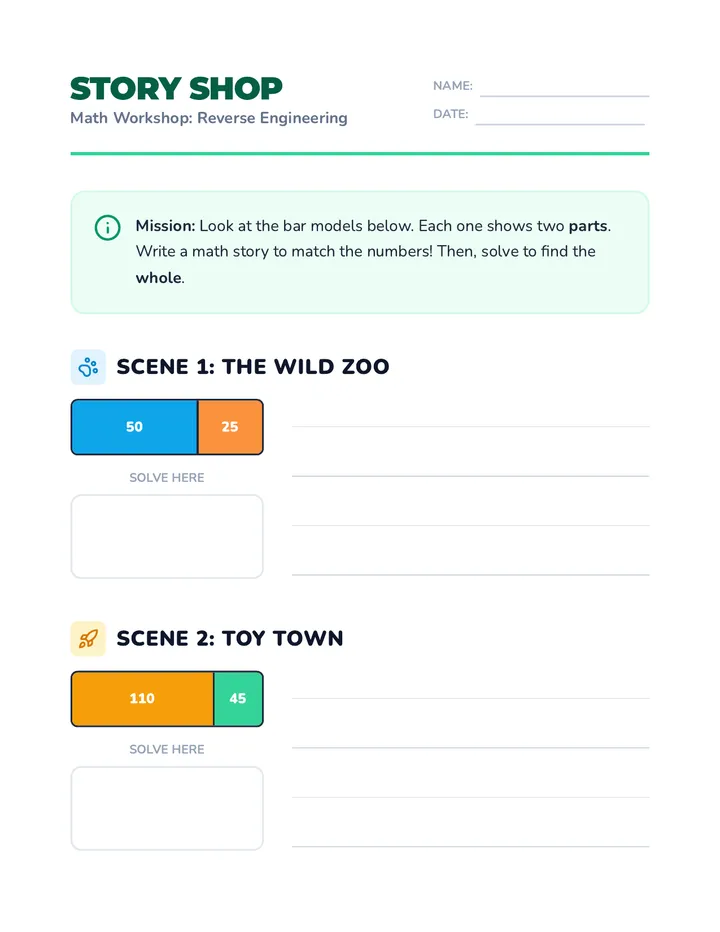 Story Shop Worksheet