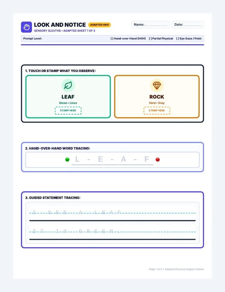 Sensory Adapted Workbook