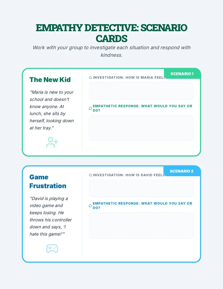 Empathy Scenarios Activity Sheet