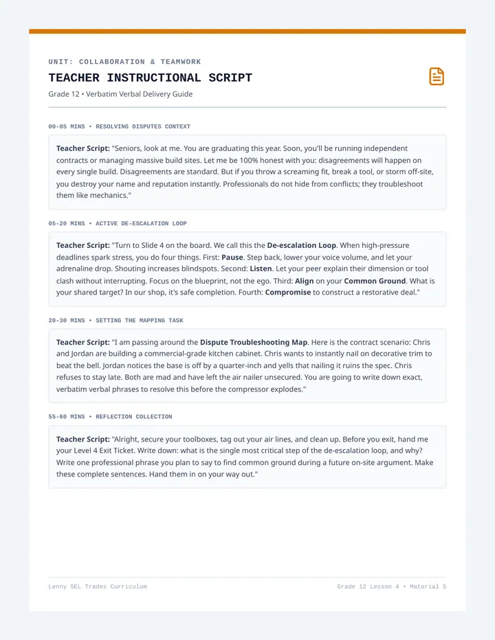 Finding Common Ground Teacher Script