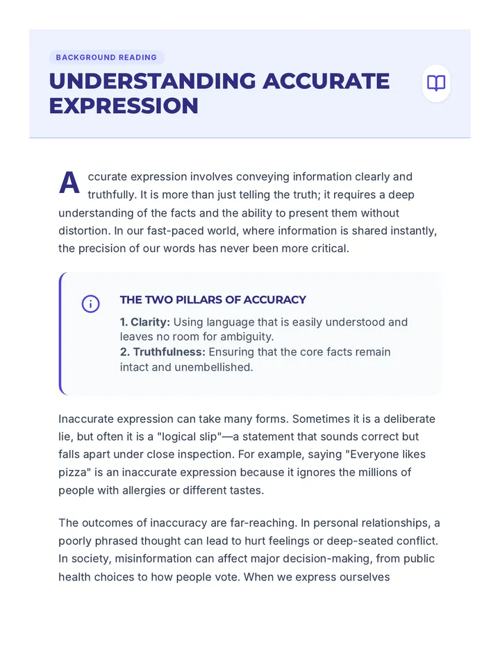 Accuracy Reading Handout