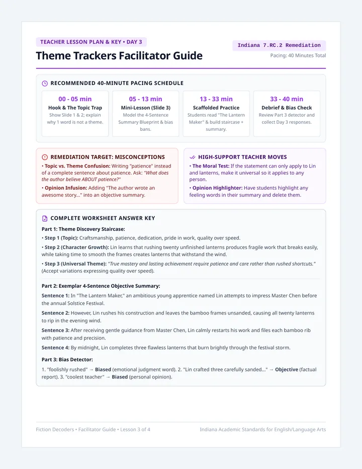 Theme Trackers Teacher Guide