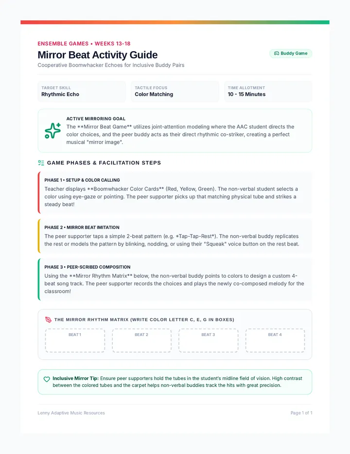 Mirror Beat Activity Guide
