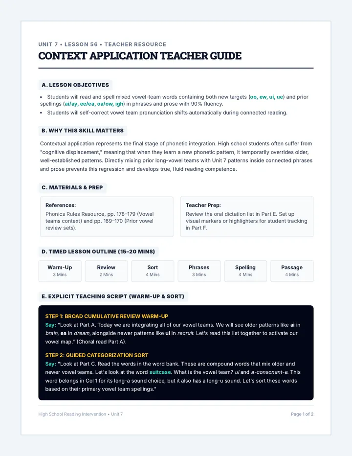 Context Application Teacher Guide