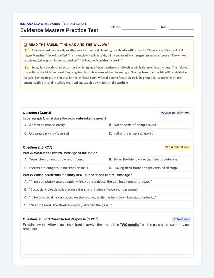 Evidence Masters Practice Test