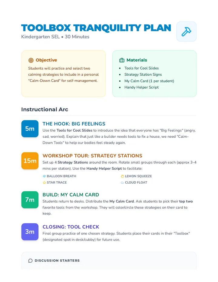 Toolbox Tranquility Plan
