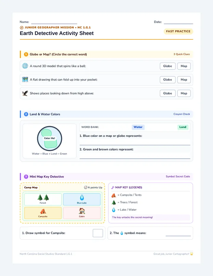 Earth Detective Activity Sheet